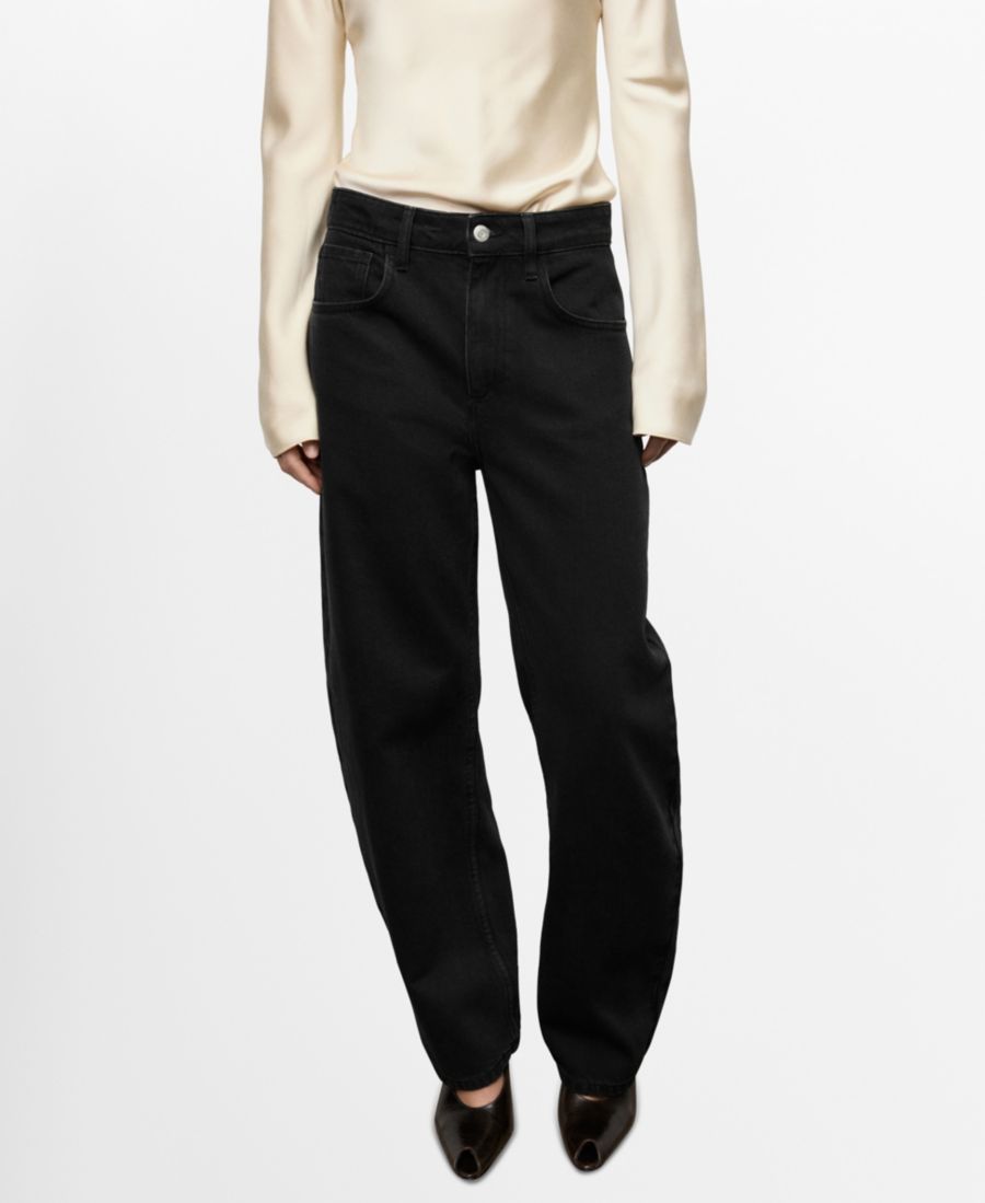 Женские джинсы-бочонки с высокой талией MANGO, Black denim
Женские джинсы-бочонки с высокой талией MANGO, Black denim
