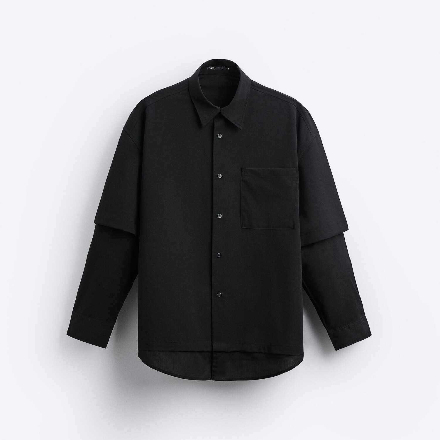 Рубашка с двойным рукавом ZARA, черный
Рубашка с двойным рукавом ZARA, черный