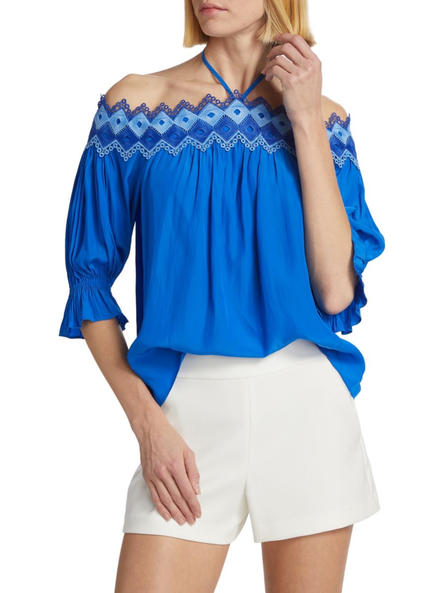 Вышитая блузка Laney с открытыми плечами Ramy Brook, цвет Marrakech Blue
Вышитая блузка Laney с открытыми плечами Ramy Brook, цвет Marrakech Blue