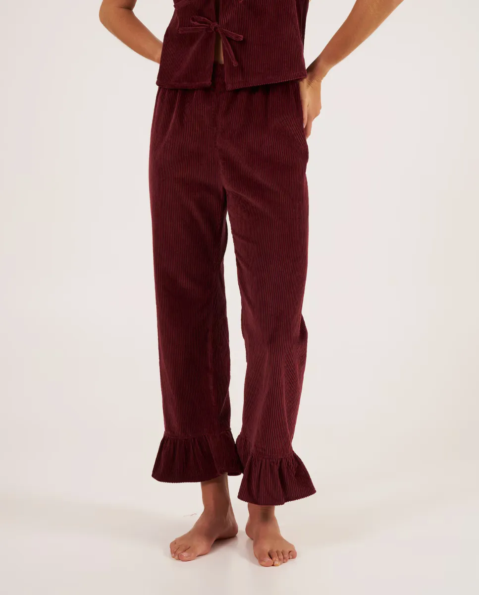 Женские брюки из вельветовой ткани с рюшами Bohodot, цвет Burdeos
Женские брюки из вельветовой ткани с рюшами Bohodot, цвет Burdeos
