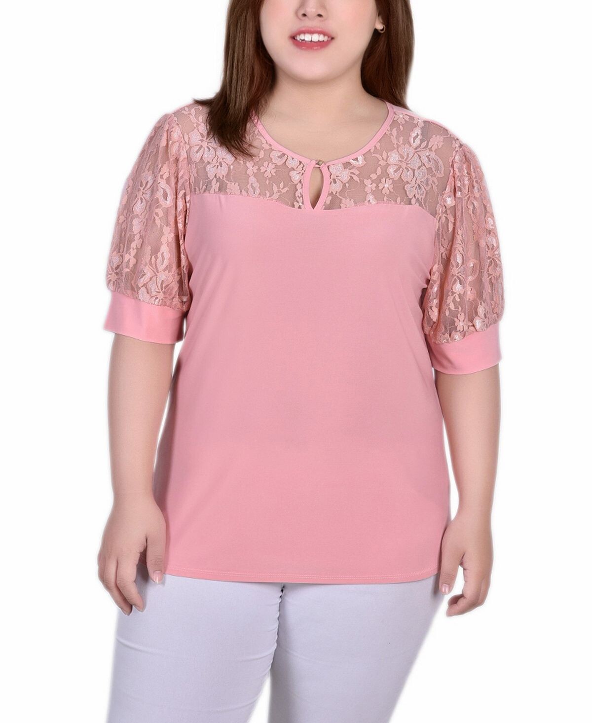 Плюс размер короткий топ с объемными рукавами, кружевными рукавами и кокеткой NY Collection, мульти
Плюс размер короткий топ с объемными рукавами, кружевными рукавами и кокеткой NY Collection, мульти