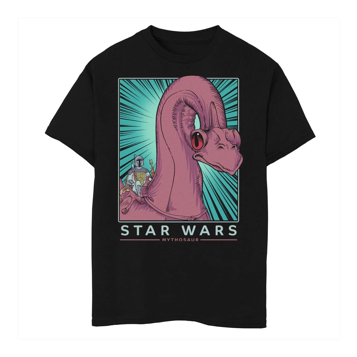 Футболка с портретом в стиле поп-арт для мальчиков 8–20 лет, «Звездные войны», «Боба Фетт», «Мифозавр Райдер» Licensed Character, черный
Футболка с портретом в стиле поп-арт для мальчиков 8–20 лет, «Звездные войны», «Боба Фетт», «Мифозавр Райдер» Licensed Character, черный