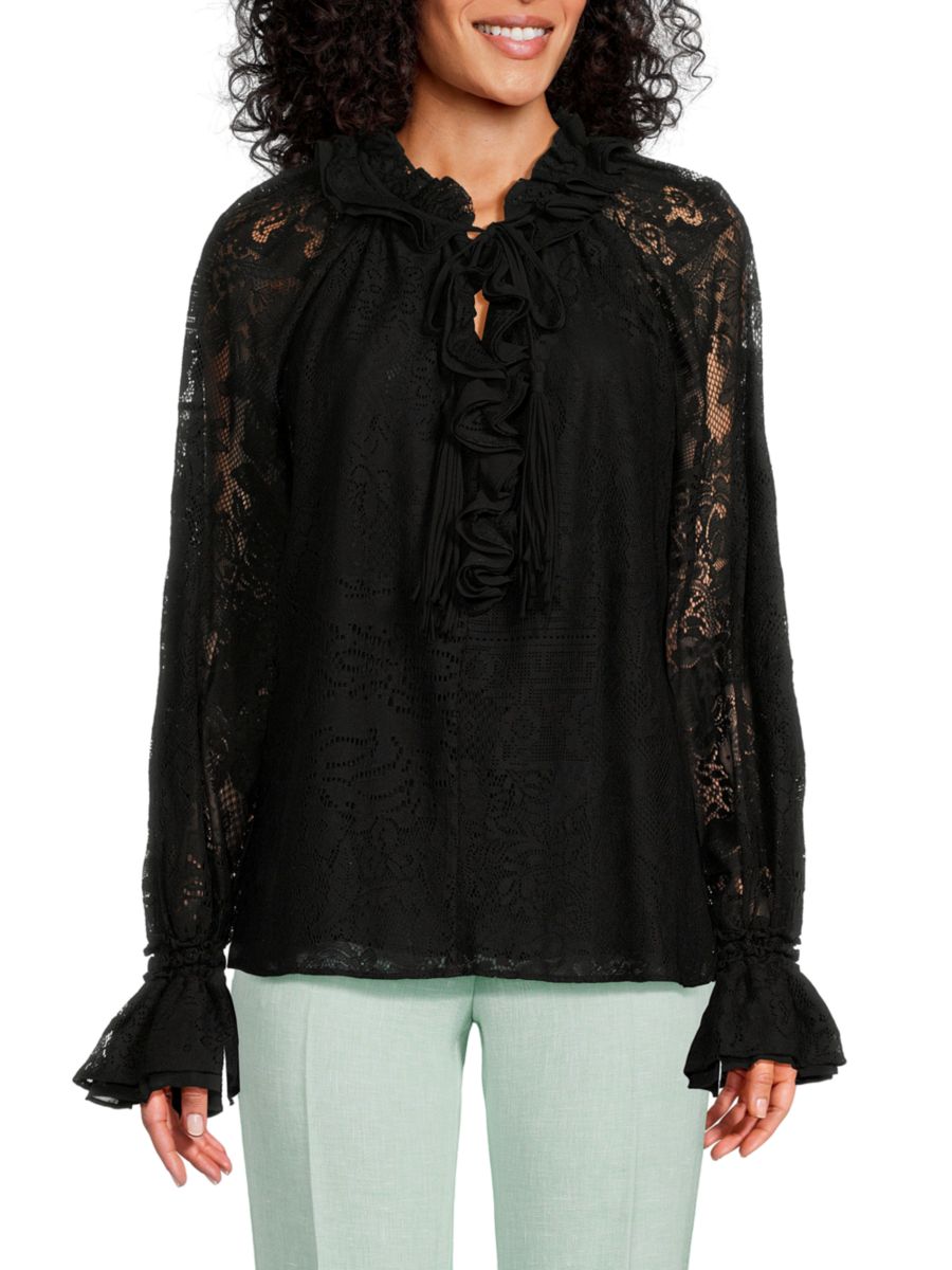 Блузка Zola с длинными рукавами и оборками Kobi Halperin, черный
Блузка Zola с длинными рукавами и оборками Kobi Halperin, черный