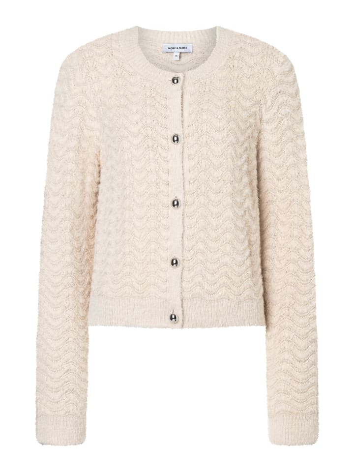 мягкий, пушистый текстурированный кардиган цвета пудры и крема More & More
мягкий, пушистый текстурированный кардиган цвета пудры и крема More & More