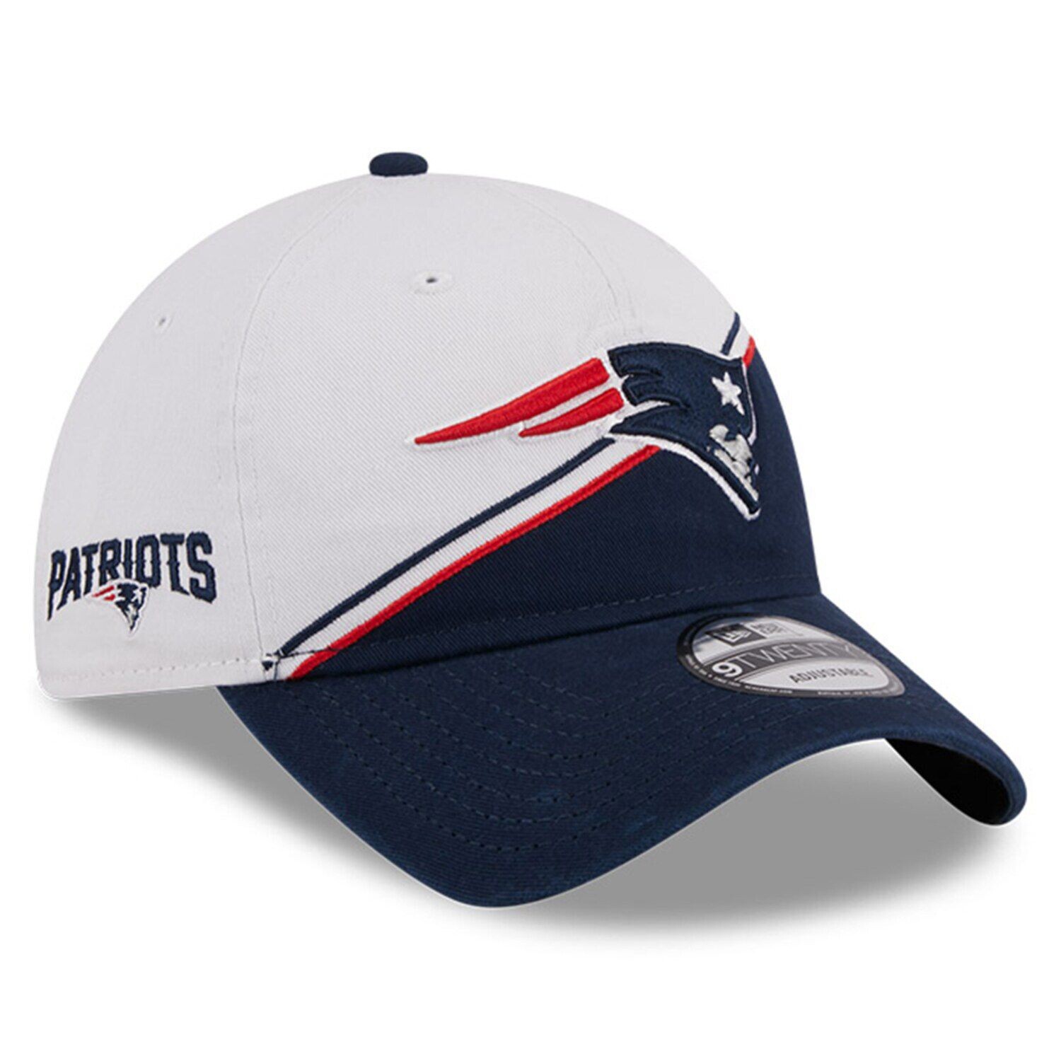 Мужская регулируемая кепка New Era White/темно-синяя New England Patriots 2023 Sideline 9TWENTY
Мужская регулируемая кепка New Era White/темно-синяя New England Patriots 2023 Sideline 9TWENTY