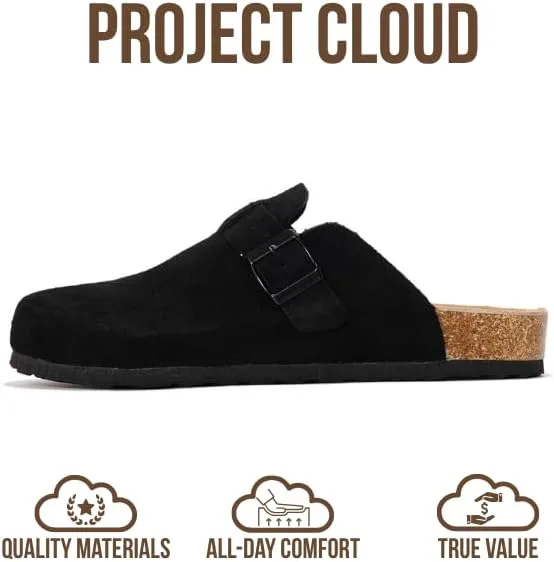 Мужские сабо Project Cloud - 100% натуральная кожа полного зерна, с мягкой подошвой из памяти формы и поддержкой свода стопы, натуральная пробковая стелька - нескользящие домашние тапочки для мужчин (Бруклин), черный
Мужские сабо Project Cloud - 100% натуральная кожа полного зерна, с мягкой подошвой из памяти формы и поддержкой свода стопы, натуральная пробковая стелька - нескользящие домашние тапочки для мужчин (Бруклин), черный