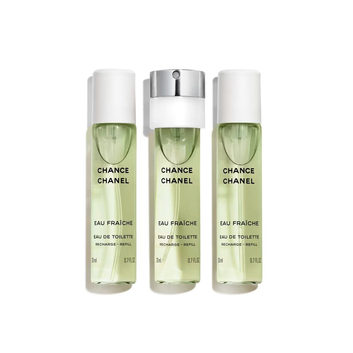 Набор сменных флаконов туалетной воды Chanel Chance Eau Fraiche, 3х20 мл
Набор сменных флаконов туалетной воды Chanel Chance Eau Fraiche, 3х20 мл