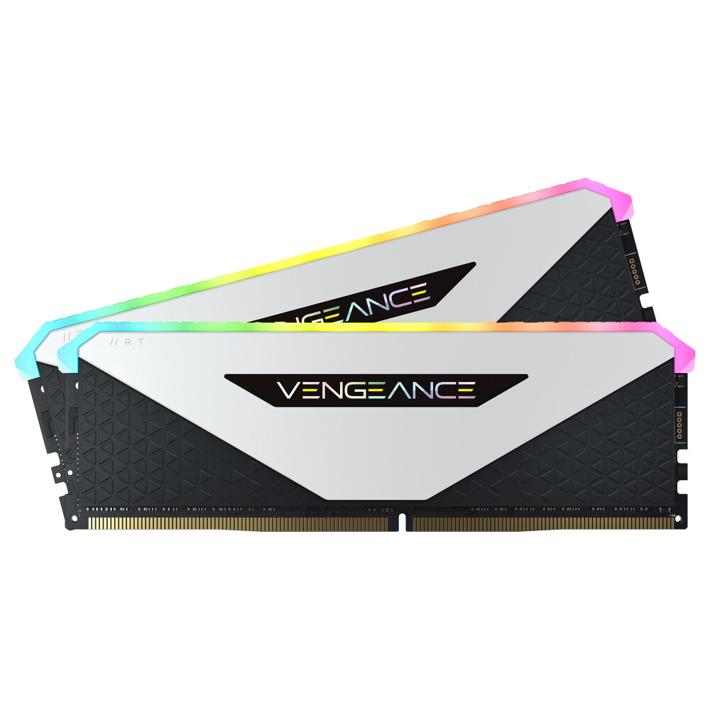 Оперативная память Corsair Vengeance RGB RT, 32 Гб DDR4 (2x16 Гб), 3200 МГц, CL16, CMN32GX4M2Z3200C16W, белый 
Оперативная память Corsair Vengeance RGB RT, 32 Гб DDR4 (2x16 Гб), 3200 МГц, CL16, CMN32GX4M2Z3200C16W, белый