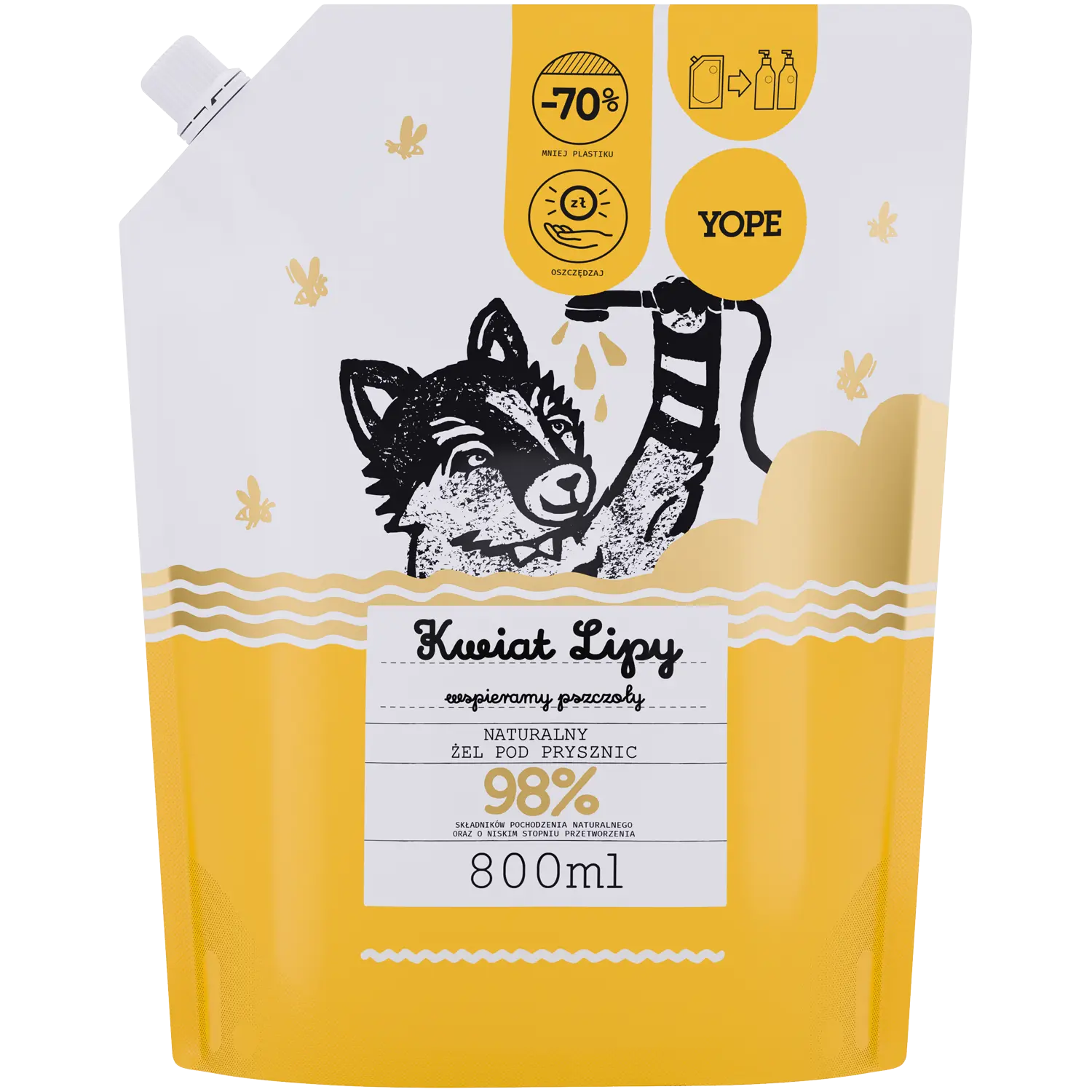 Yope Kwiat Lipy запас геля для душа, 800 мл
Yope Kwiat Lipy запас геля для душа, 800 мл