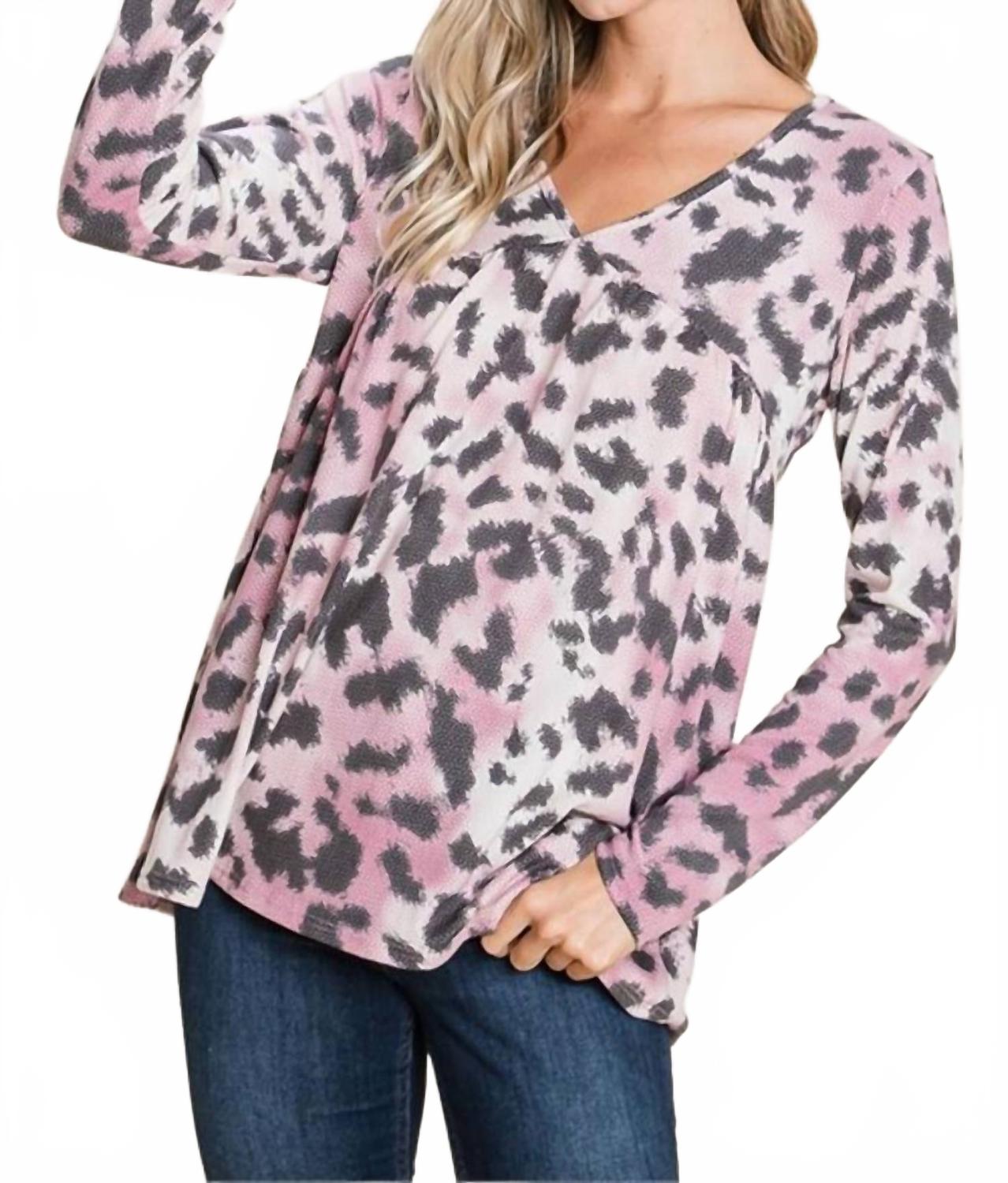 Топ с анималистичным принтом «шестигранный узор» пурпурно-черного цвета в розовом цвете VIAMOR
Топ с анималистичным принтом «шестигранный узор» пурпурно-черного цвета в розовом цвете VIAMOR