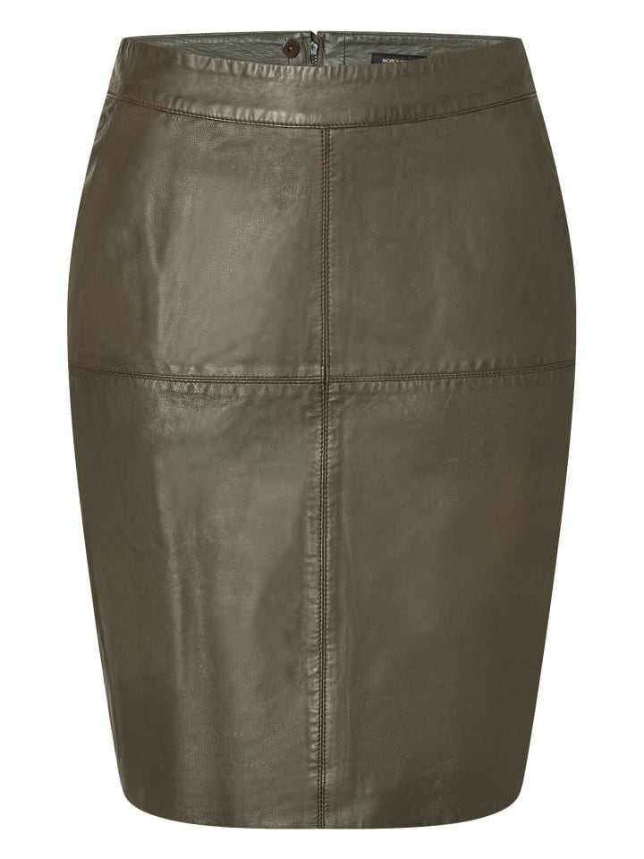 Элегантная кожаная юбка миди, облегающего кроя, нежно-оливкового цвета More & More
Элегантная кожаная юбка миди, облегающего кроя, нежно-оливкового цвета More & More