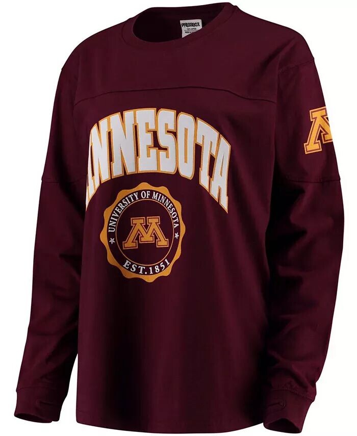 Женская темно-бордовая футболка с длинным рукавом Minnesota Golden Gophers Edith Pressbox
Женская темно-бордовая футболка с длинным рукавом Minnesota Golden Gophers Edith Pressbox