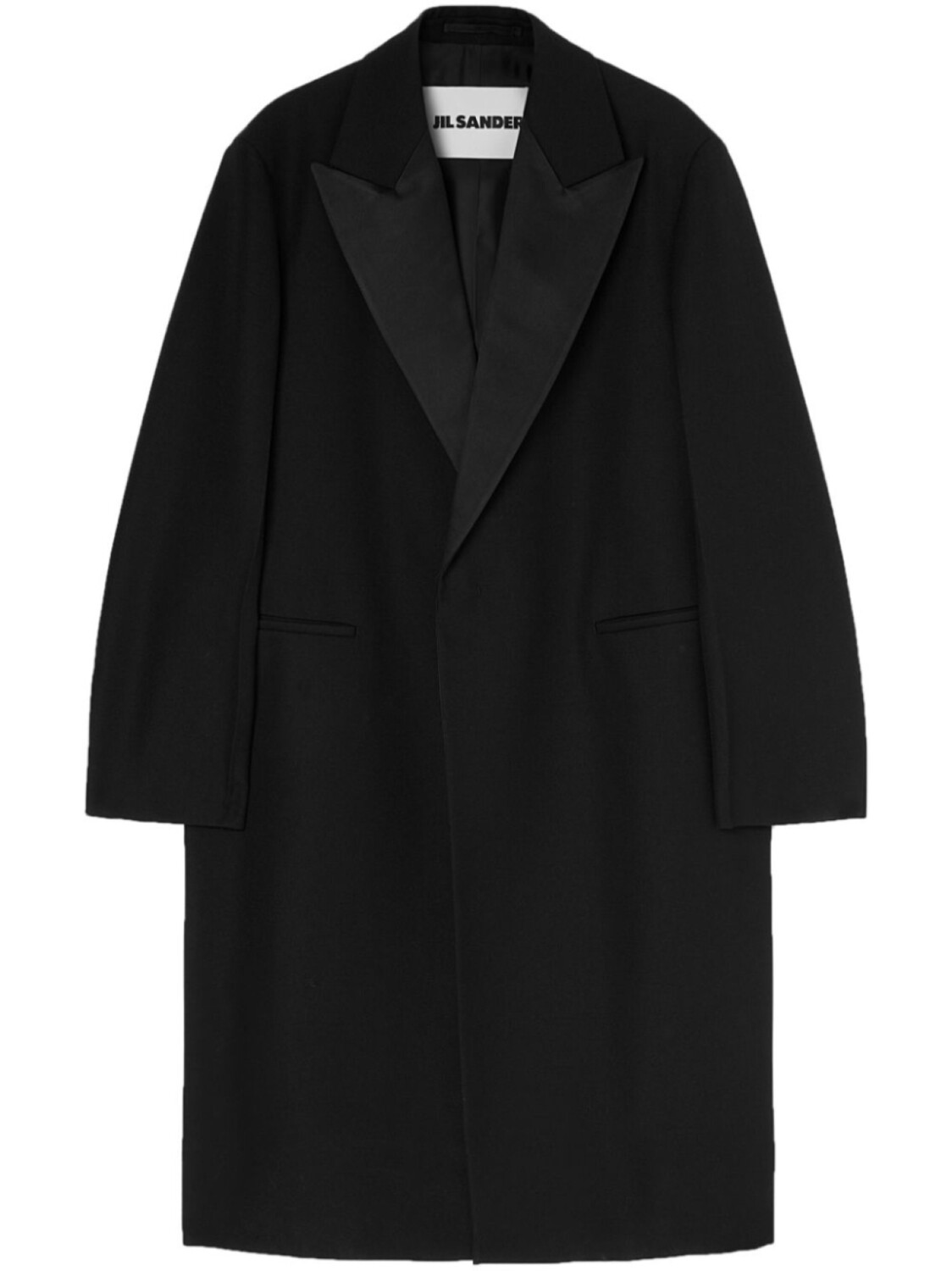 Jil Sander шерстяное пальто строгого кроя, черный 
Jil Sander шерстяное пальто строгого кроя, черный