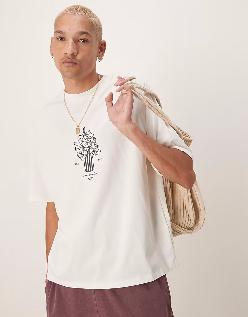 Футболка Selected Homme oversize с принтом в виде вазы на груди кремового цвета
Футболка Selected Homme oversize с принтом в виде вазы на груди кремового цвета