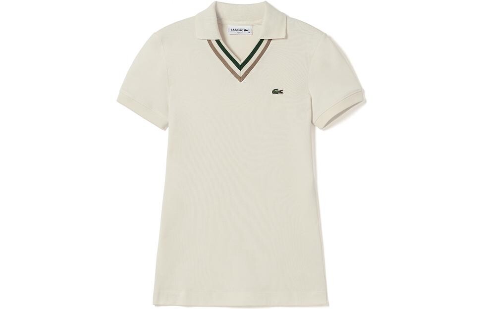 Рубашка поло женская кремово-белая Lacoste
Рубашка поло женская кремово-белая Lacoste