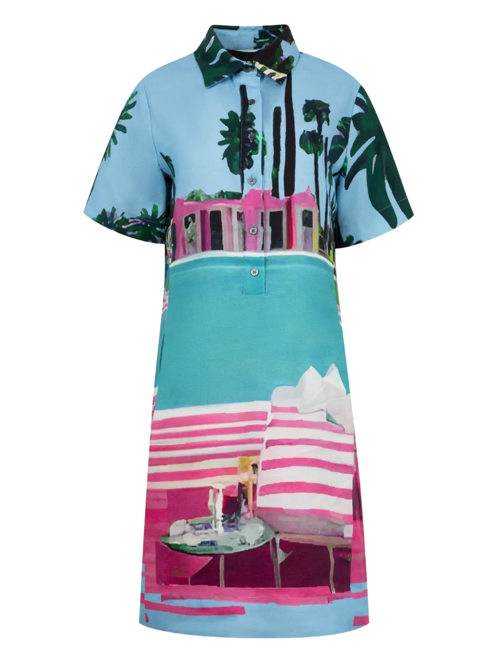 Платье-рубашка мини с принтом Libertine, синий
Платье-рубашка мини с принтом Libertine, синий