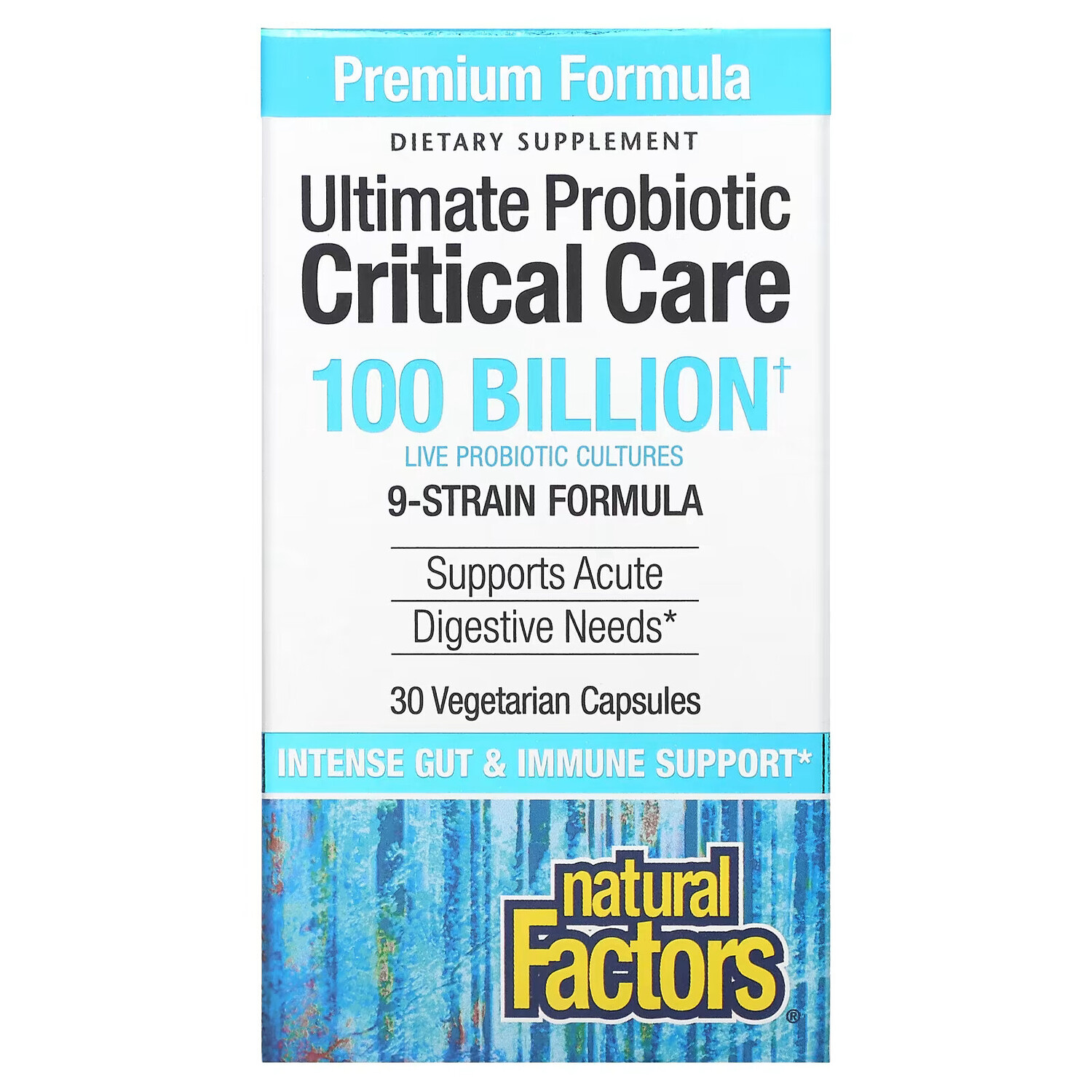 Natural Factors, Ultimate Probiotic Critical Care, пробиотики для лечения критических состояний, 100 миллиардов КОЕ, 30 вегетарианских капсул
Natural Factors, Ultimate Probiotic Critical Care, пробиотики для лечения критических состояний, 100 миллиардов КОЕ, 30 вегетарианских капсул