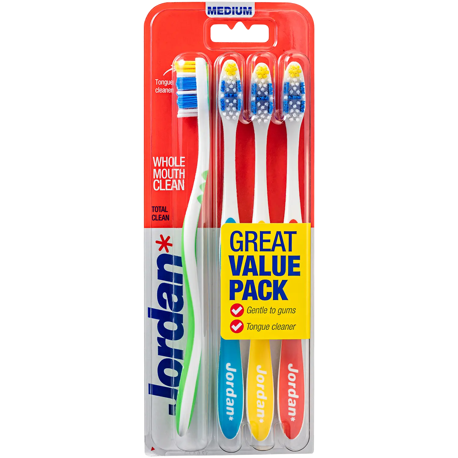 Jordan Total Clean средняя зубная щетка, 4 шт/1 упаковка
Jordan Total Clean средняя зубная щетка, 4 шт/1 упаковка