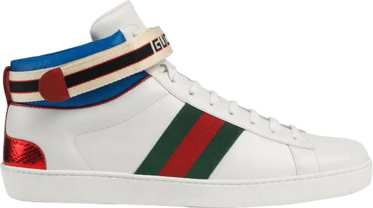 Кроссовки Gucci Stripe Ace High Top, белый 
Кроссовки Gucci Stripe Ace High Top, белый