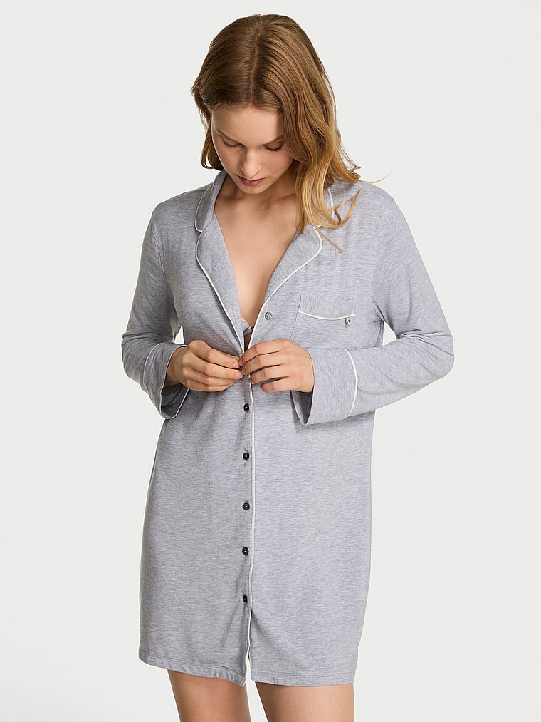 Мягкая модальная ночная рубашка с пуговицами спереди Victoria'S Secret, серый
Мягкая модальная ночная рубашка с пуговицами спереди Victoria'S Secret, серый
