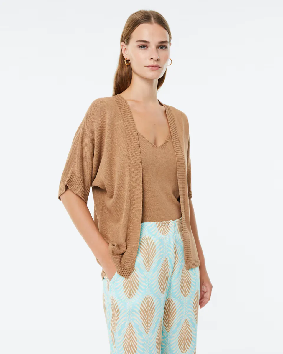 Женский открытый кардиган с короткими рукавами Paz Torras, коричневый
Женский открытый кардиган с короткими рукавами Paz Torras, коричневый
