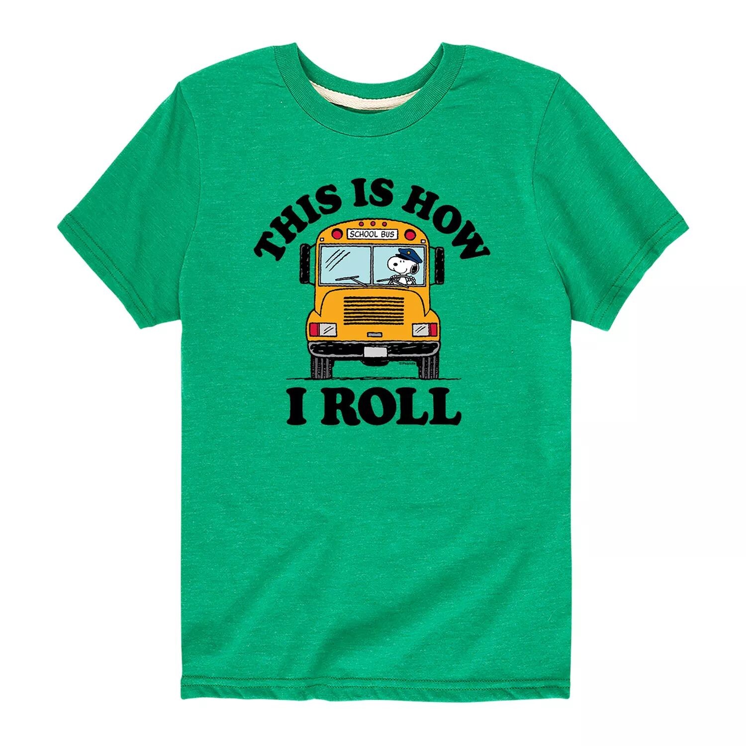 Футболка Peanuts для мальчиков 8–20 лет с рисунком «Вот как я катаю автобус» Licensed Character, зеленый 
Футболка Peanuts для мальчиков 8–20 лет с рисунком «Вот как я катаю автобус» Licensed Character, зеленый