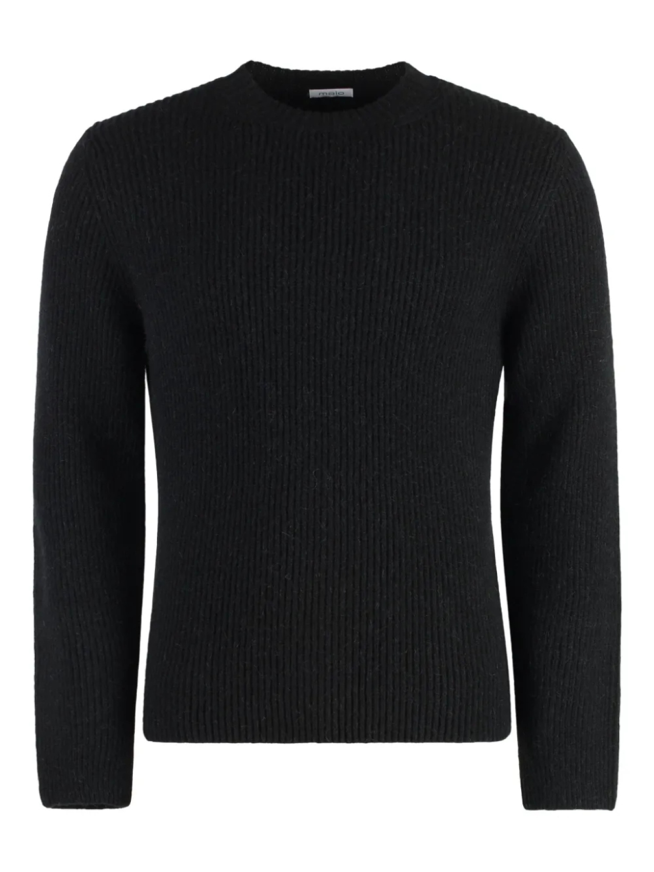 Свитер цвета верблюжьей шерсти с круглым вырезом Malo, черный 
Свитер цвета верблюжьей шерсти с круглым вырезом Malo, черный