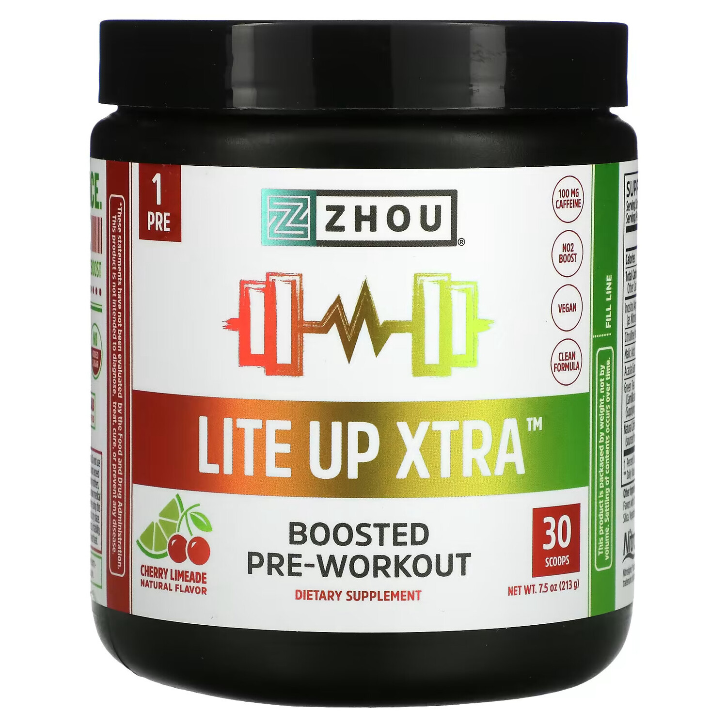 Zhou Nutrition, Lite Up Xtra, Boosted Pre-Workout, вишневый лаймад, 213 г (7,5 унции)
Zhou Nutrition, Lite Up Xtra, Boosted Pre-Workout, вишневый лаймад, 213 г (7,5 унции)