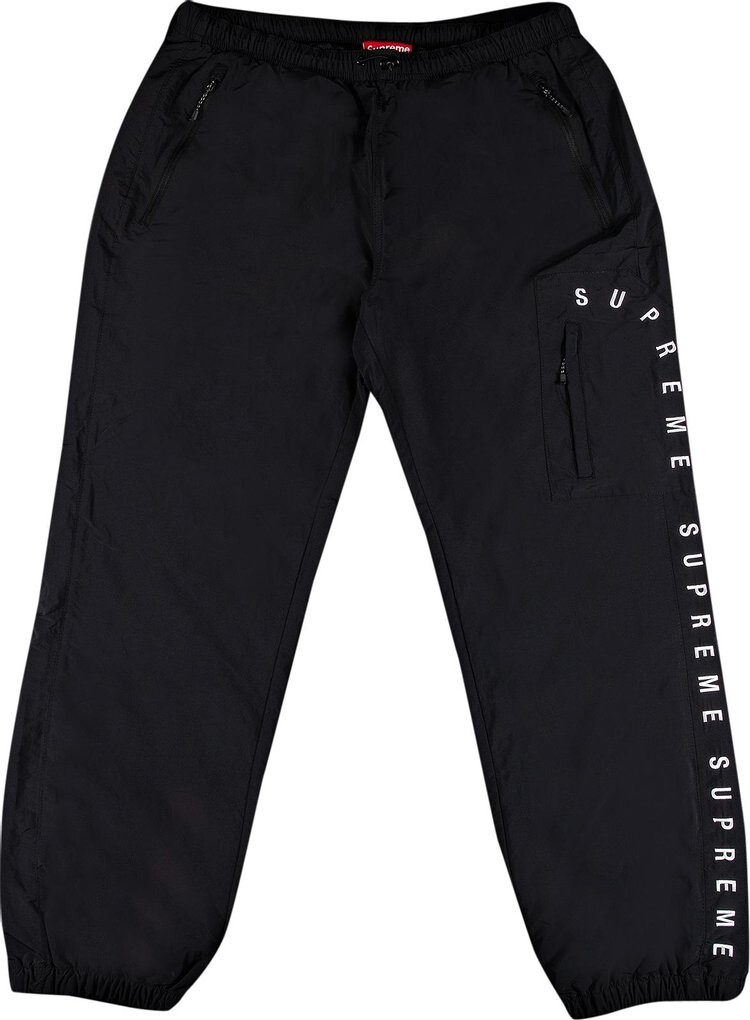 Брюки Supreme Curve Logos Ripstop Pant 'Black', черный 
Брюки Supreme Curve Logos Ripstop Pant 'Black', черный