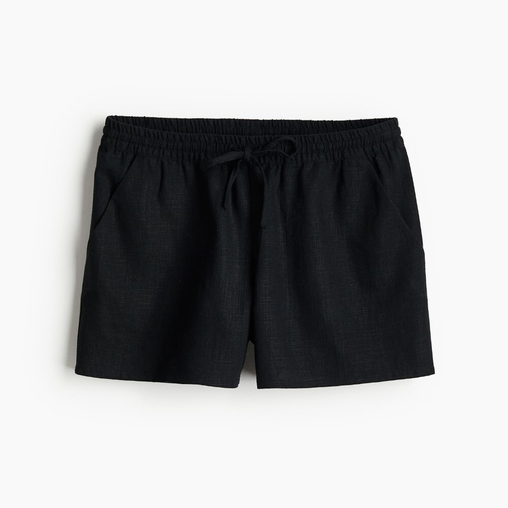 Шорты H&M Linen-blend Pull-on, черный
Шорты H&M Linen-blend Pull-on, черный