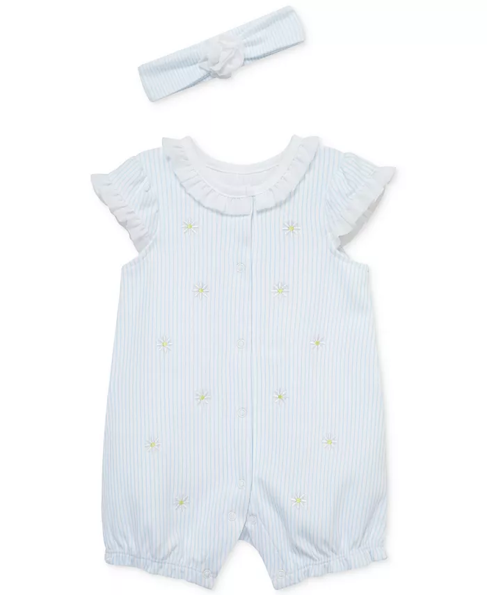 Комплект для девочек: вышитый хлопковый комбинезон и повязка на голову (2 предмета) Little Me, синий
Комплект для девочек: вышитый хлопковый комбинезон и повязка на голову (2 предмета) Little Me, синий