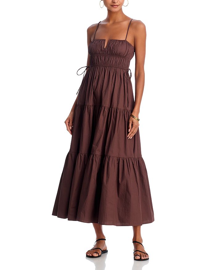 Плиссированное хлопковое платье миди Moon River, коричневый
Плиссированное хлопковое платье миди Moon River, коричневый