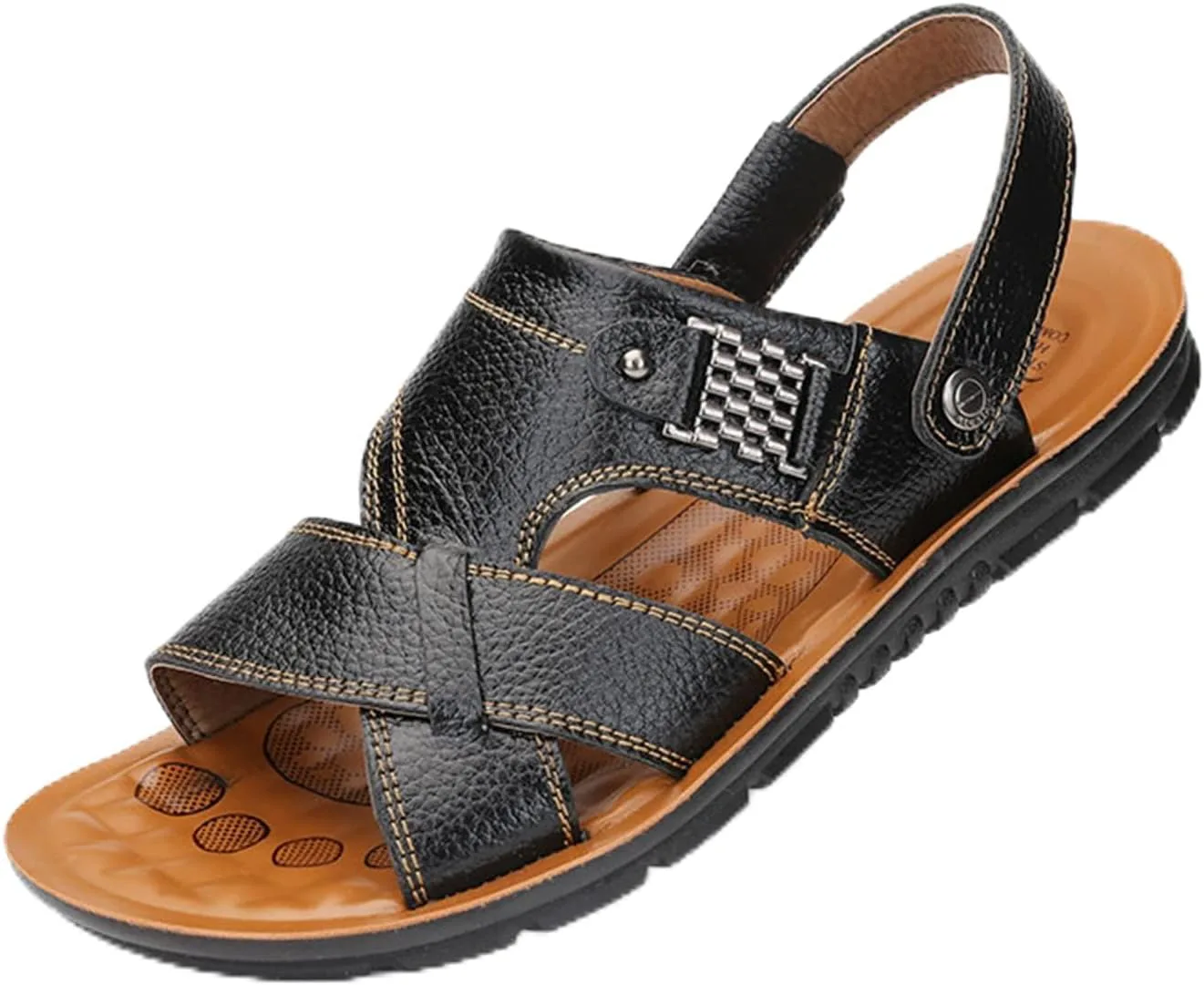 Мужские сандалии CHUUMEE из кожи, слайдеры с открытым носком и задней ремешком, удобные повседневные летние пляжные обувь, черный
Мужские сандалии CHUUMEE из кожи, слайдеры с открытым носком и задней ремешком, удобные повседневные летние пляжные обувь, черный