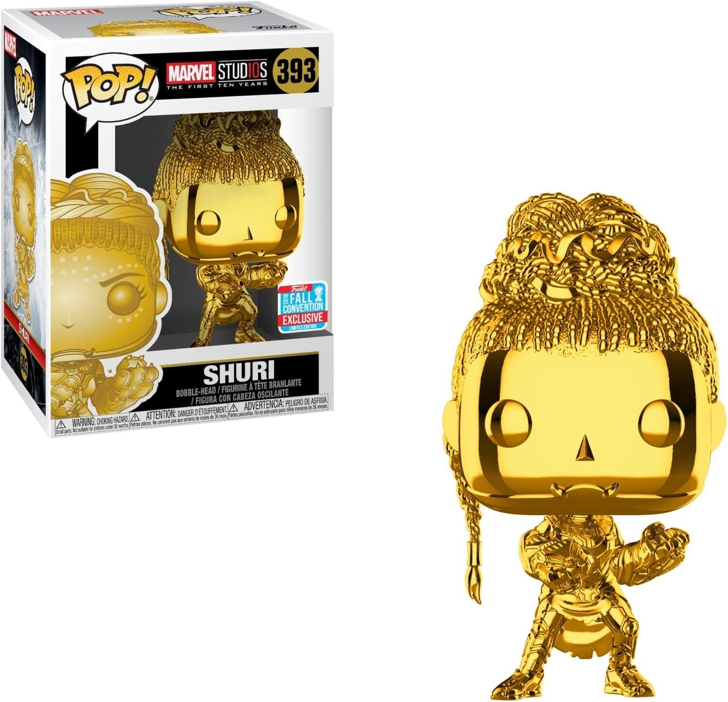 Фигурка Funko Pop! Marvel Studios Ten Years Black Panther Gold Metallic Shuri Fall Convention Exclusive
Фигурка Funko Pop! Marvel Studios Ten Years Black Panther Gold Metallic Shuri Fall Convention Exclusive