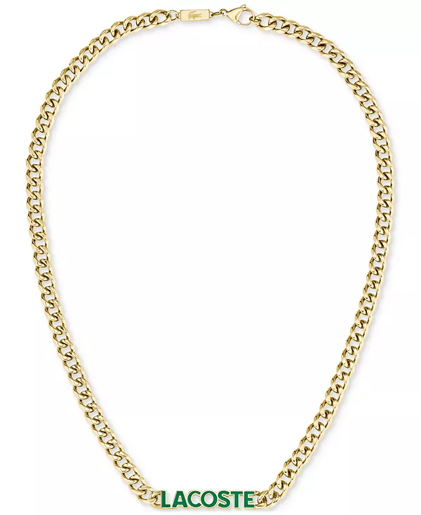 Ожерелье с подвеской в виде зеленого логотипа золотистого оттенка, 22 дюйма Lacoste, gold
Ожерелье с подвеской в виде зеленого логотипа золотистого оттенка, 22 дюйма Lacoste, gold