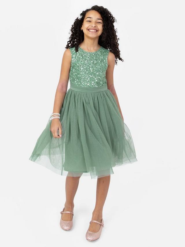 Детское платье миди без рукавов с пайетками Maya Deluxe, Deep Mint
Детское платье миди без рукавов с пайетками Maya Deluxe, Deep Mint