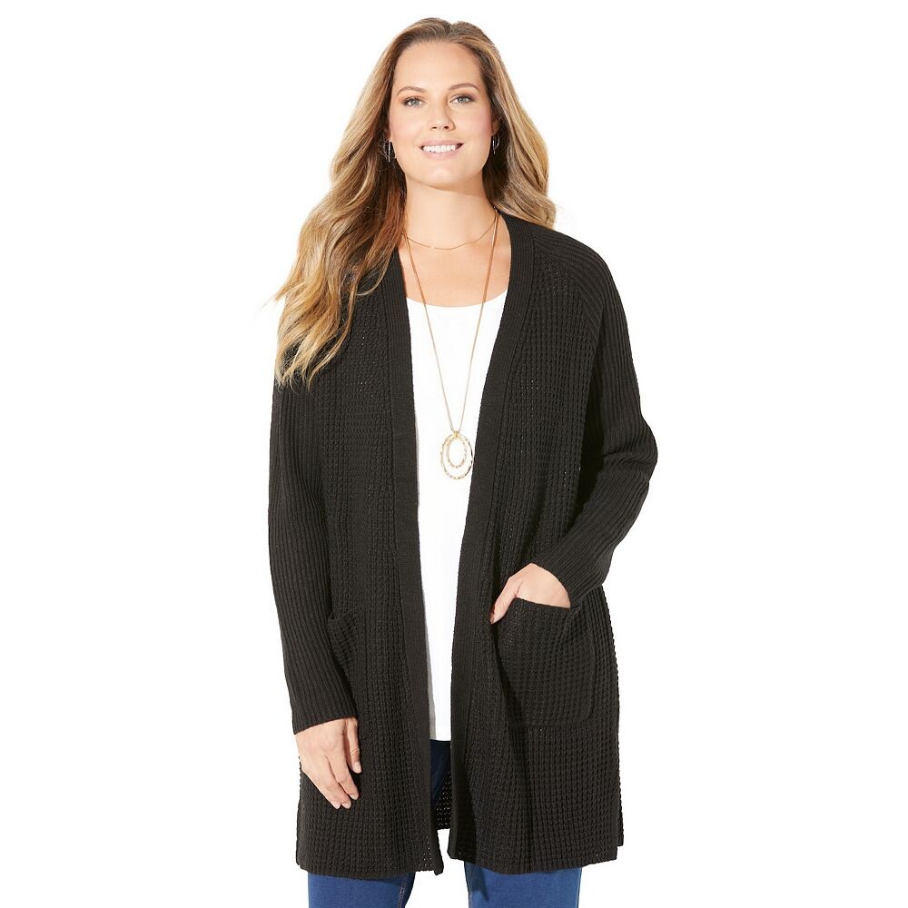 Женский свитер размера плюс Daydream вафельной вязки Catherines, черный
Женский свитер размера плюс Daydream вафельной вязки Catherines, черный