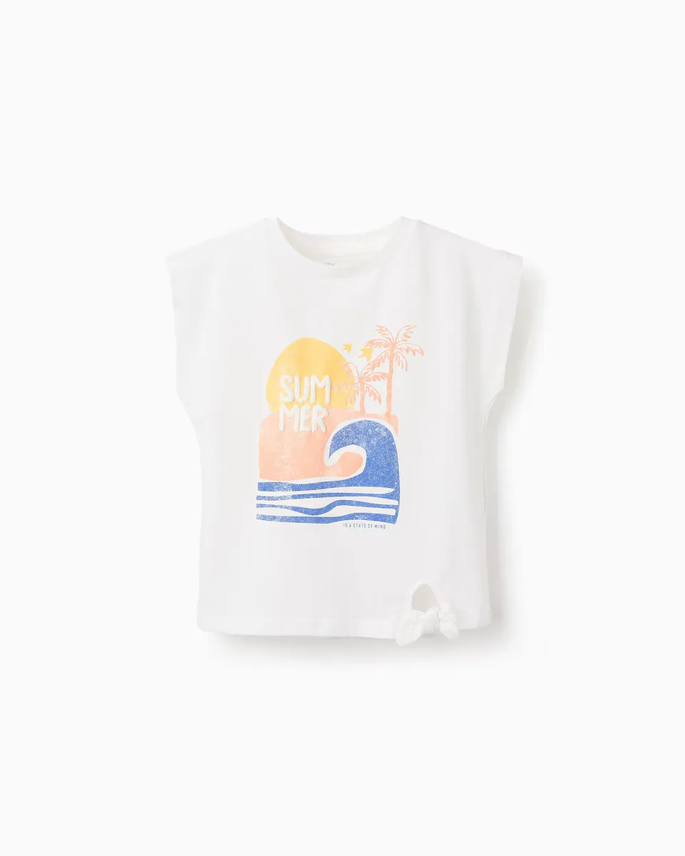 Детская футболка с декоративным бантом и принтом спереди Zippy, белый
Детская футболка с декоративным бантом и принтом спереди Zippy, белый