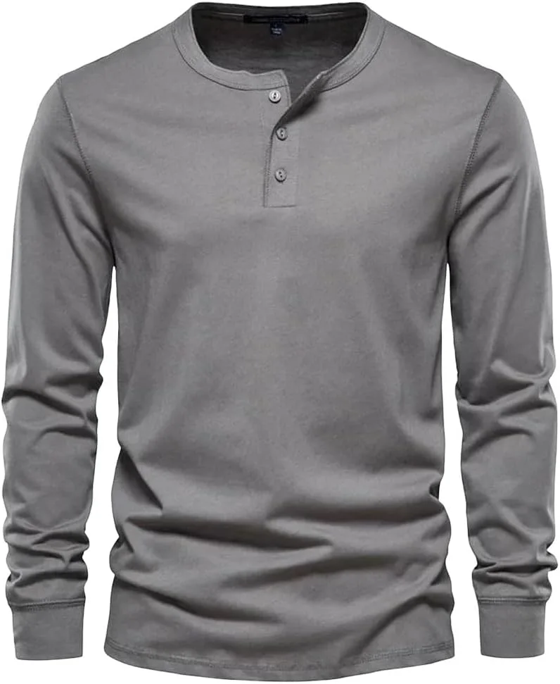 Мужская однотонная футболка с длинным рукавом Henley 100% Cotton
Мужская однотонная футболка с длинным рукавом Henley 100% Cotton
