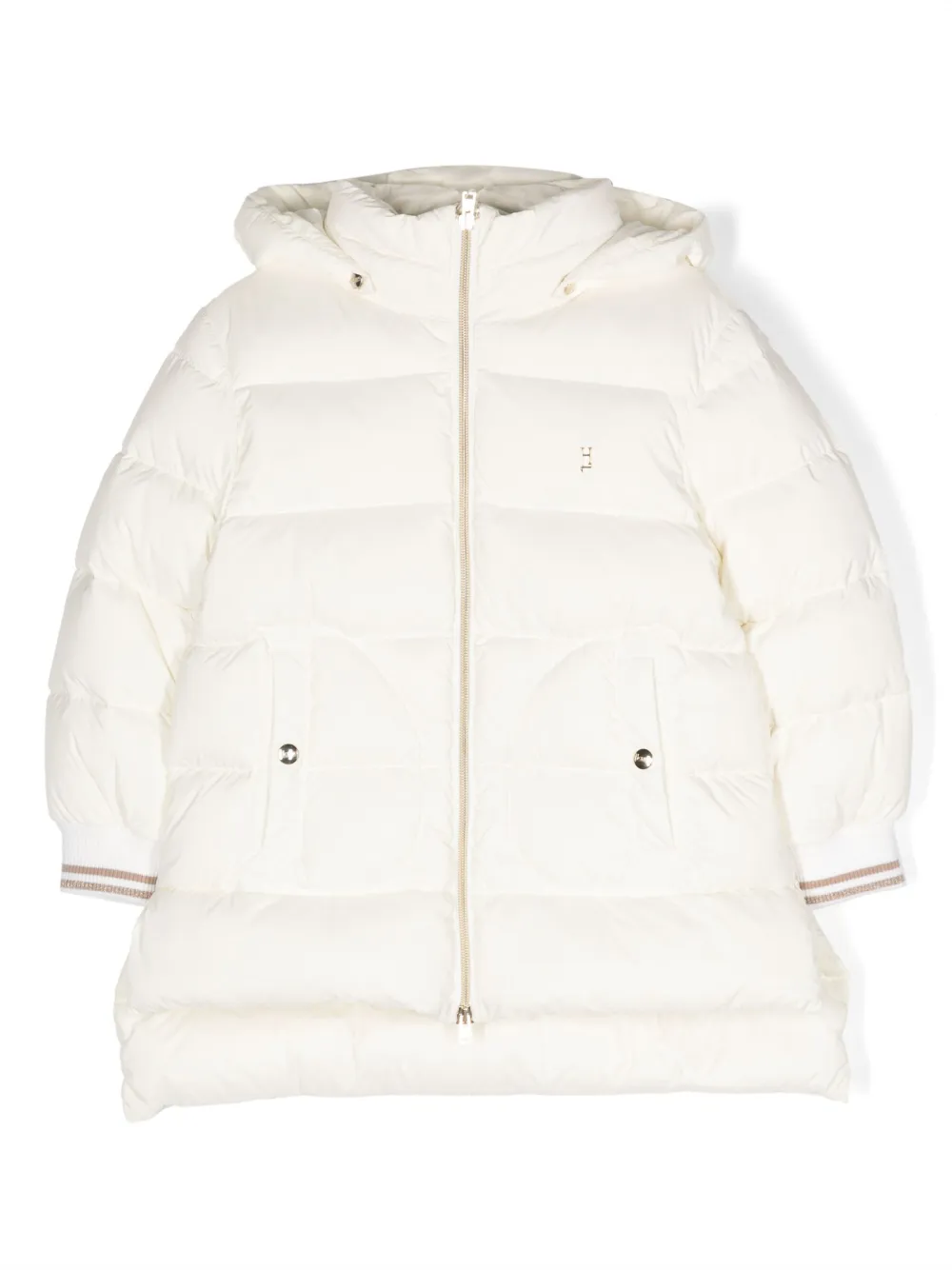 Пуховик с капюшоном и вышитым логотипом Herno Kids, белый
Пуховик с капюшоном и вышитым логотипом Herno Kids, белый