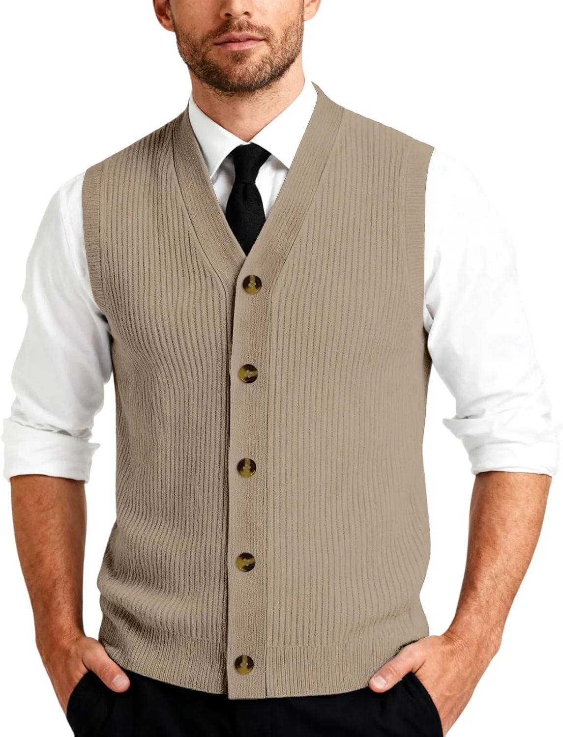 Свитер-жилет для мужчин V-образный вырез вязаный из шерстяной смеси
Свитер-жилет для мужчин V-образный вырез вязаный из шерстяной смеси