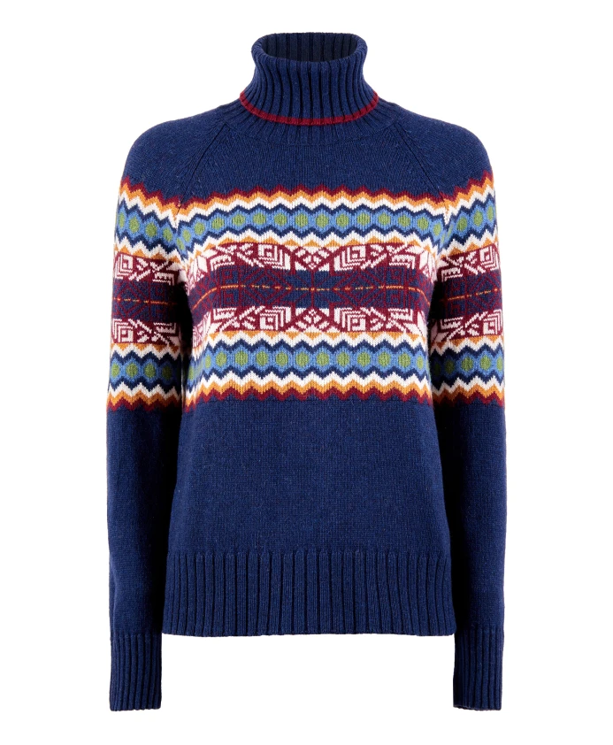 Женский синий свитер с высоким воротником и декоративным рождественским мотивом Gallo, мультиколор
Женский синий свитер с высоким воротником и декоративным рождественским мотивом Gallo, мультиколор