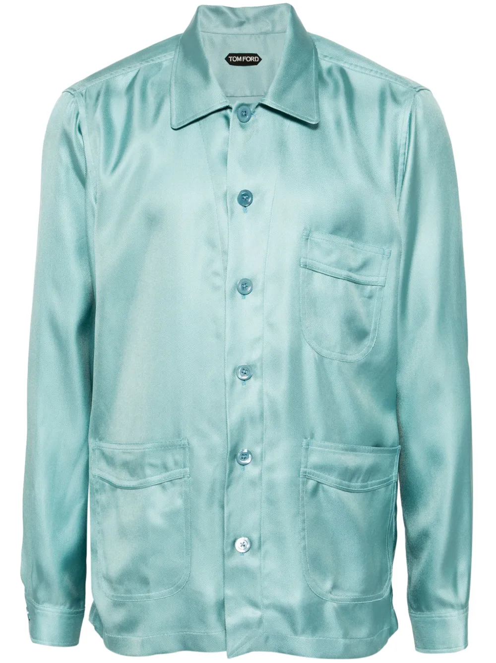 Шелковая рубашка TOM FORD, синий 
Шелковая рубашка TOM FORD, синий