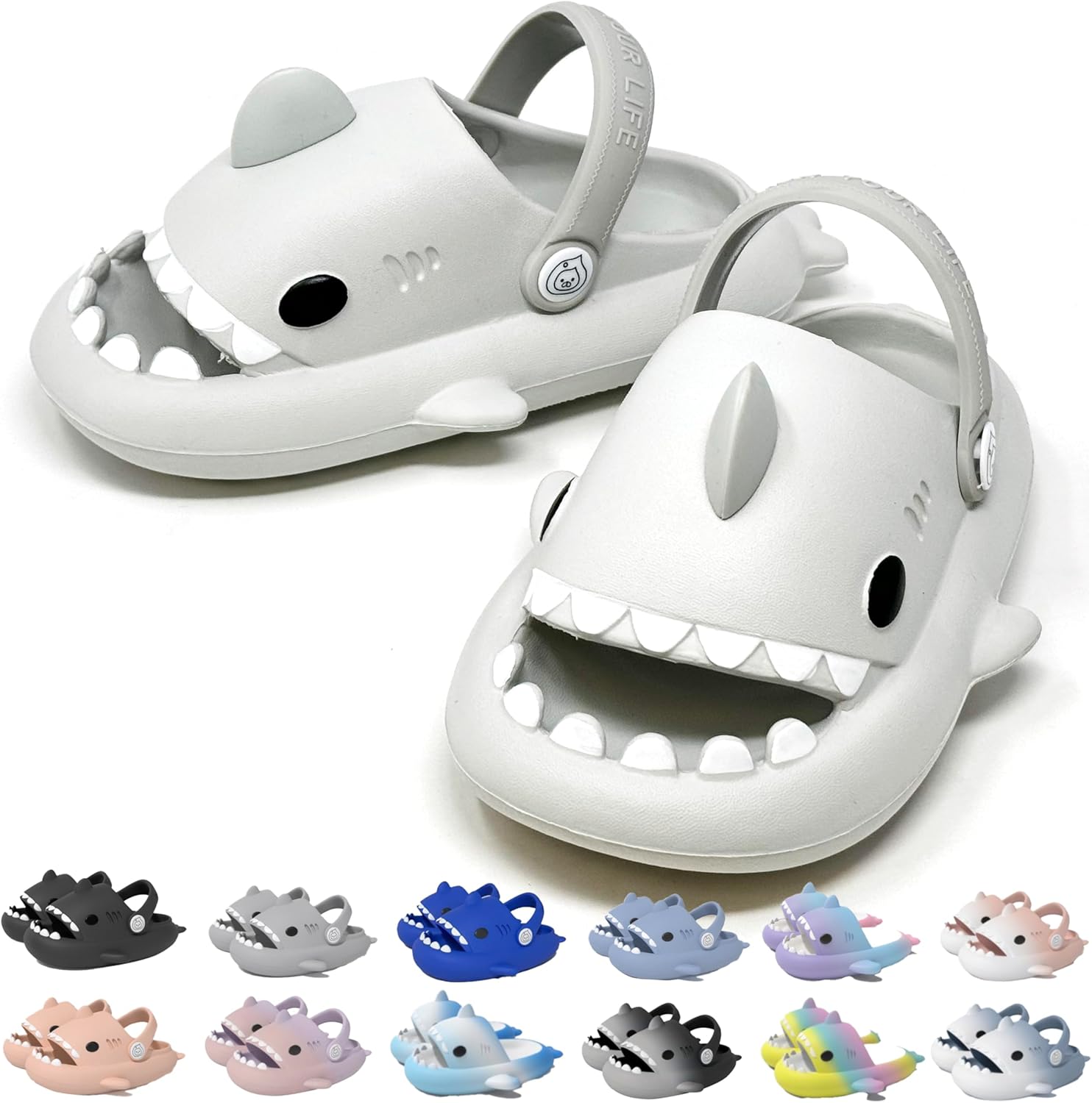 Сланцы allgala Shark с задником, противоскользящие, с открытым носком, для мальчиков и девочек, для дома и улицы, удобные, с мягкой толстой подошвой, милым мультяшным дизайном, пляжные и для бассейна, светло-серый
Сланцы allgala Shark с задником, противоскользящие, с открытым носком, для мальчиков и девочек, для дома и улицы, удобные, с мягкой толстой подошвой, милым мультяшным дизайном, пляжные и для бассейна, светло-серый