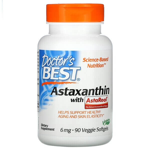 Астаксантин Doctor's Best с AstaReal 6 мг, 90 капсул 
Астаксантин Doctor's Best с AstaReal 6 мг, 90 капсул