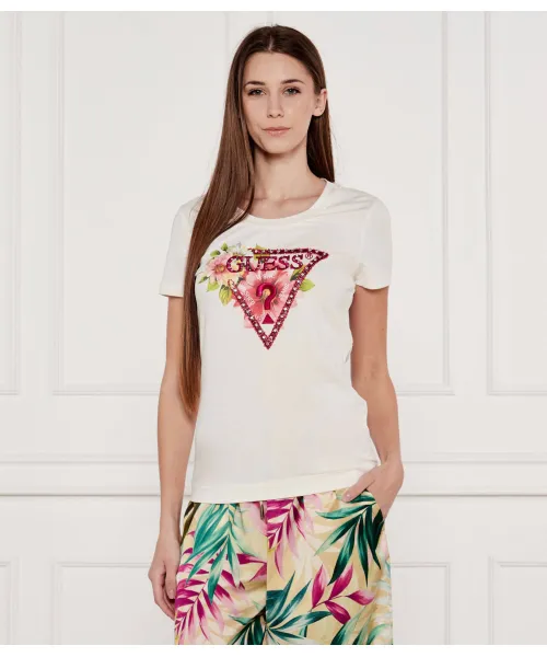 Футболка Regular fit Guess Jeans, бежевый 
Футболка Regular fit Guess Jeans, бежевый