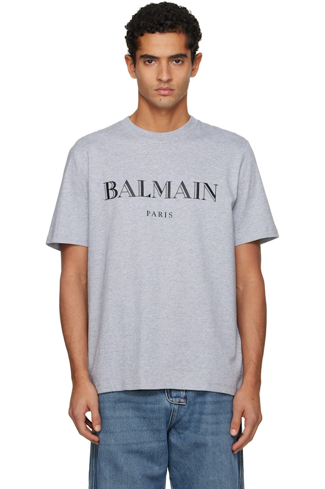 Balmain Серая футболка с принтом "Balmain"
Balmain Серая футболка с принтом "Balmain"