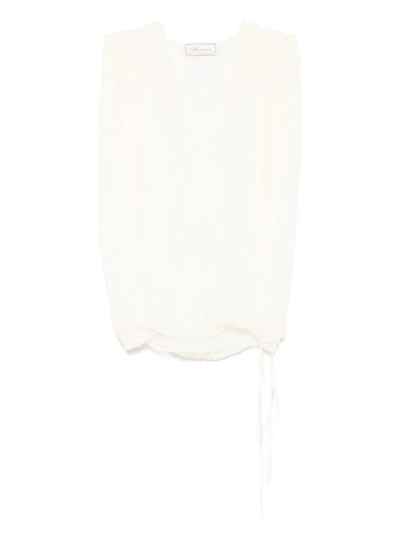 Шелковый топ со складками Blumarine, нейтральный 
Шелковый топ со складками Blumarine, нейтральный