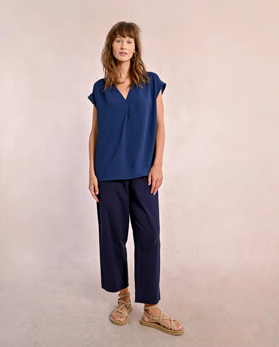 Женский топ с короткими рукавами и плиссировкой Molly Bracken, тёмно-синий
Женский топ с короткими рукавами и плиссировкой Molly Bracken, тёмно-синий