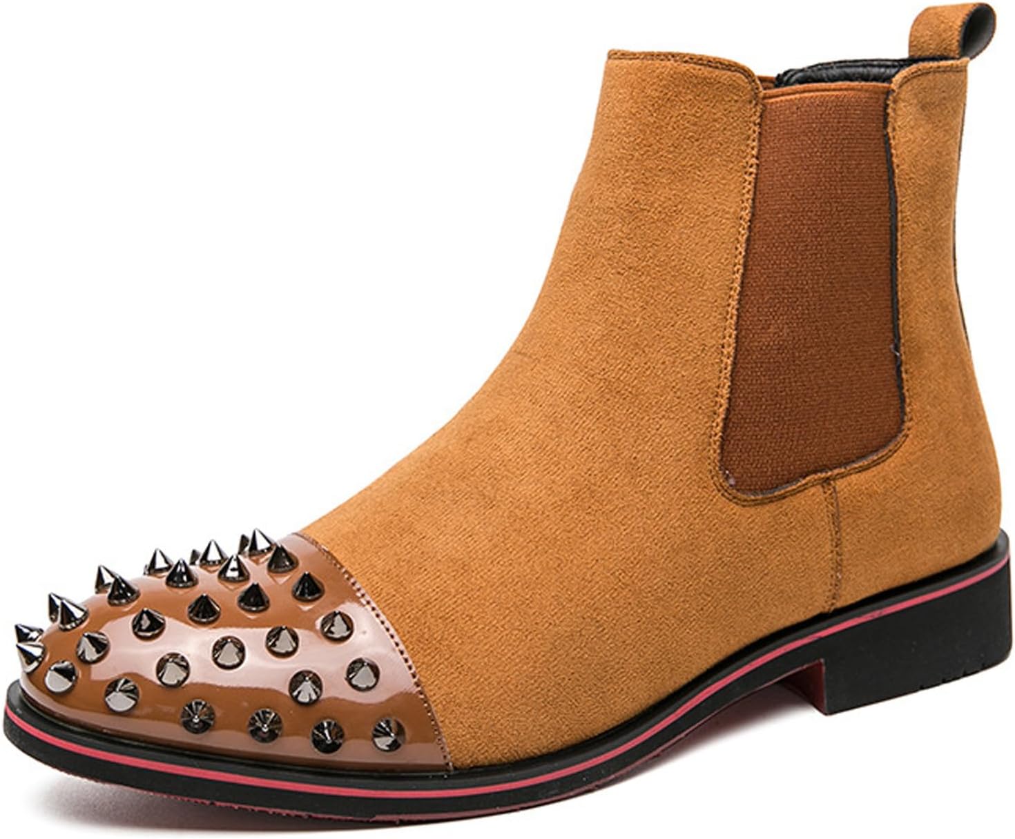 Мужские замшевые ботинки Челси с шипами, модный панк-стиль, с круглым носком, украшенные заклепками, классические ботильоны для вечеринок и сцены Yherohg, коричневый
Мужские замшевые ботинки Челси с шипами, модный панк-стиль, с круглым носком, украшенные заклепками, классические ботильоны для вечеринок и сцены Yherohg, коричневый